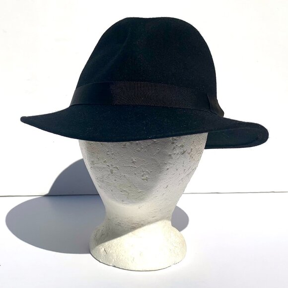 VTG Men's Makins Felt Fedora Barney's New York, Black, Grosgrain